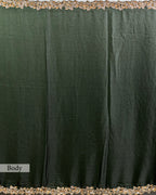 MOSS GREEN EMBROIDERED SOFT SILK SAREE