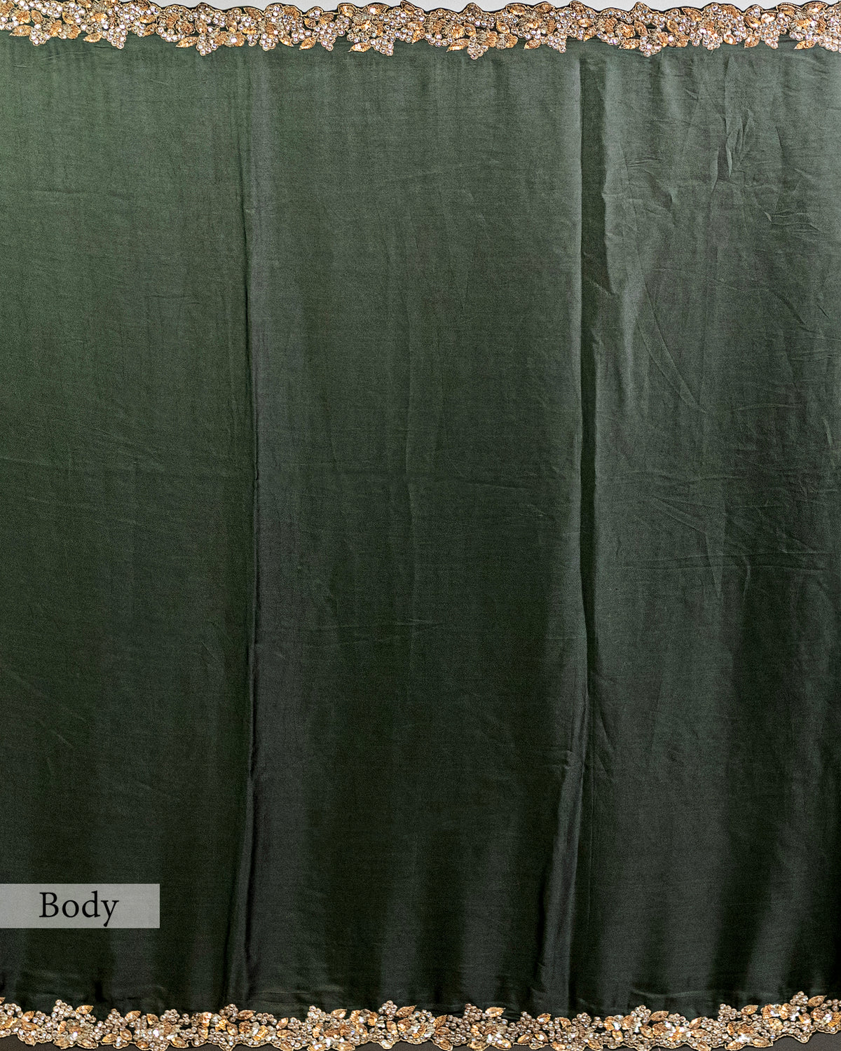 MOSS GREEN EMBROIDERED SOFT SILK SAREE