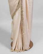 BEIGE EMBROIDERED SOFT SILK SAREE