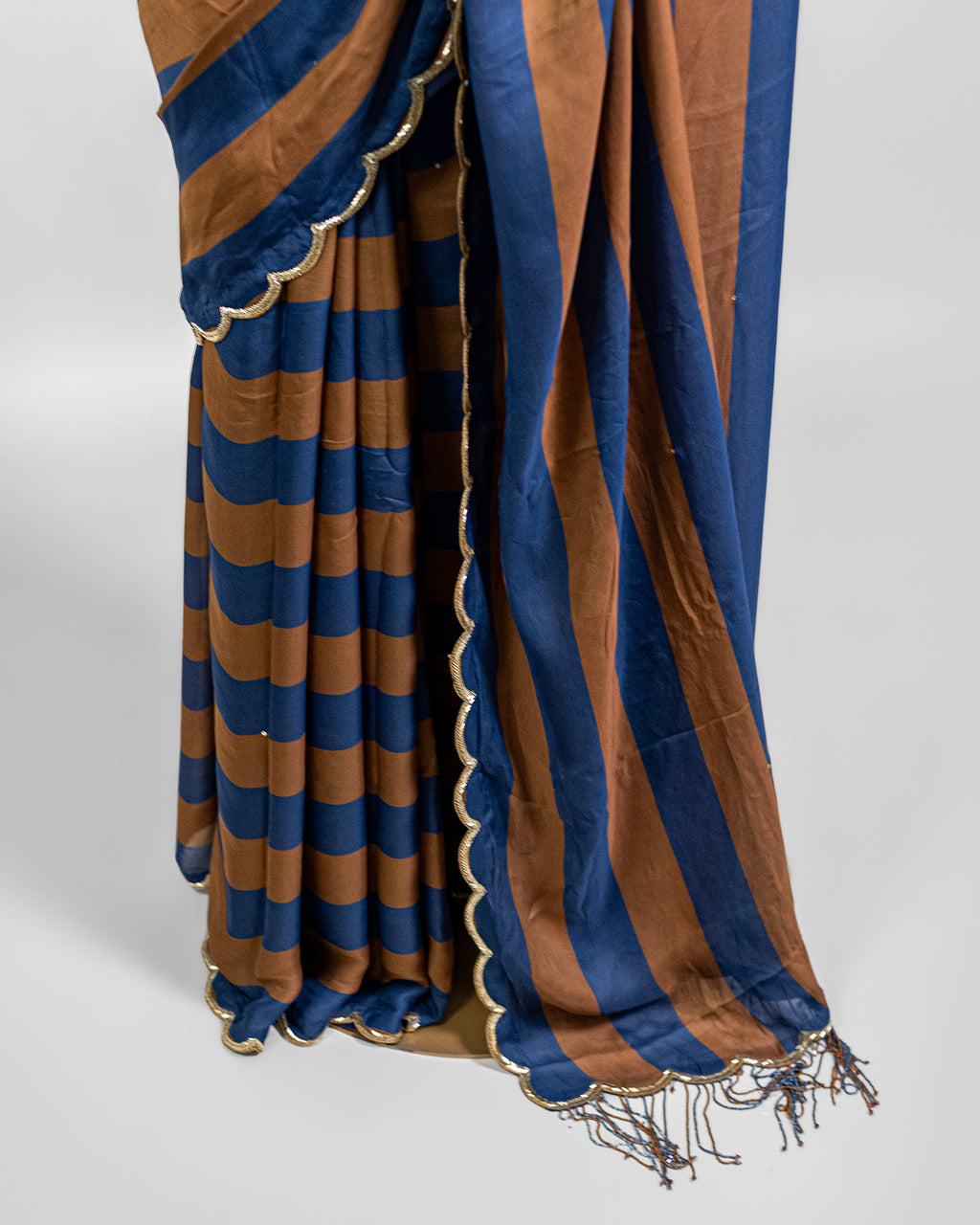 MIDNIGHT MOCHA EMBROIDERED SOFT SILK SAREE