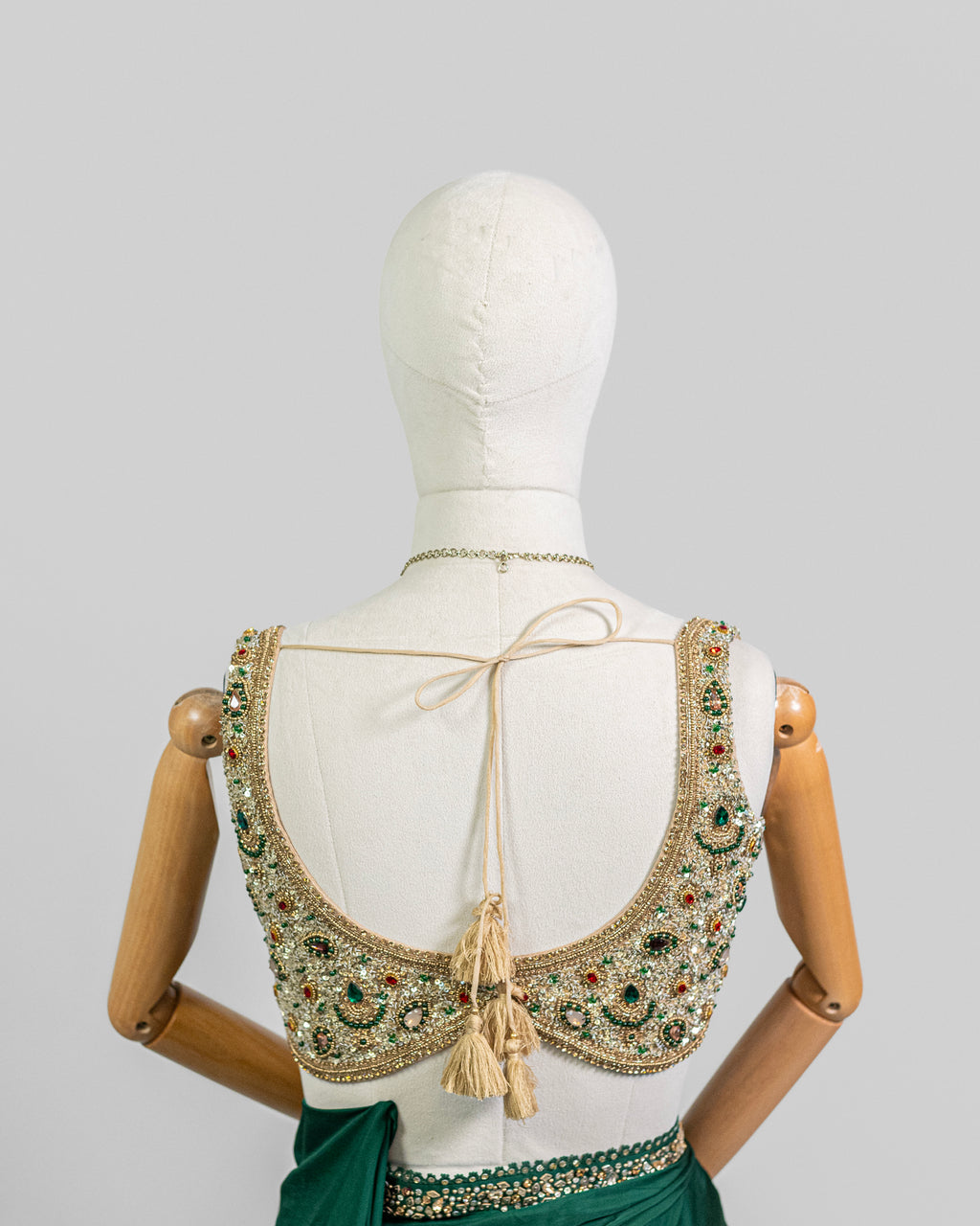 BOTTLE GREEN EMBROIDERED SOFT SILK SAREE