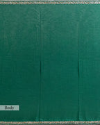 BOTTLE GREEN EMBROIDERED SOFT SILK SAREE