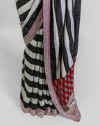 RAVEN & STEEL EMBROIDERED SOFT SILK SAREE