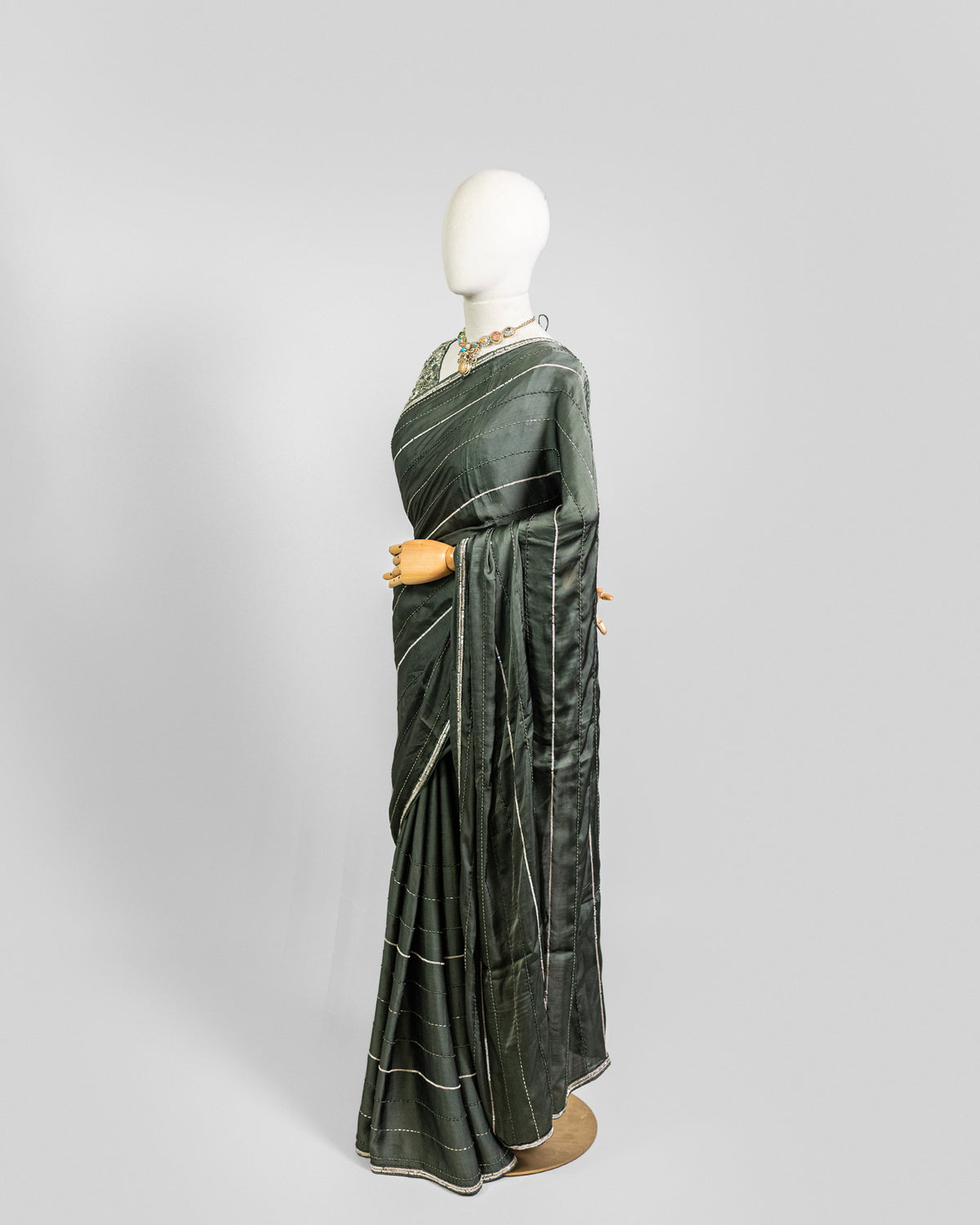 SAGE EMBROIDERED SOFT SILK SAREE