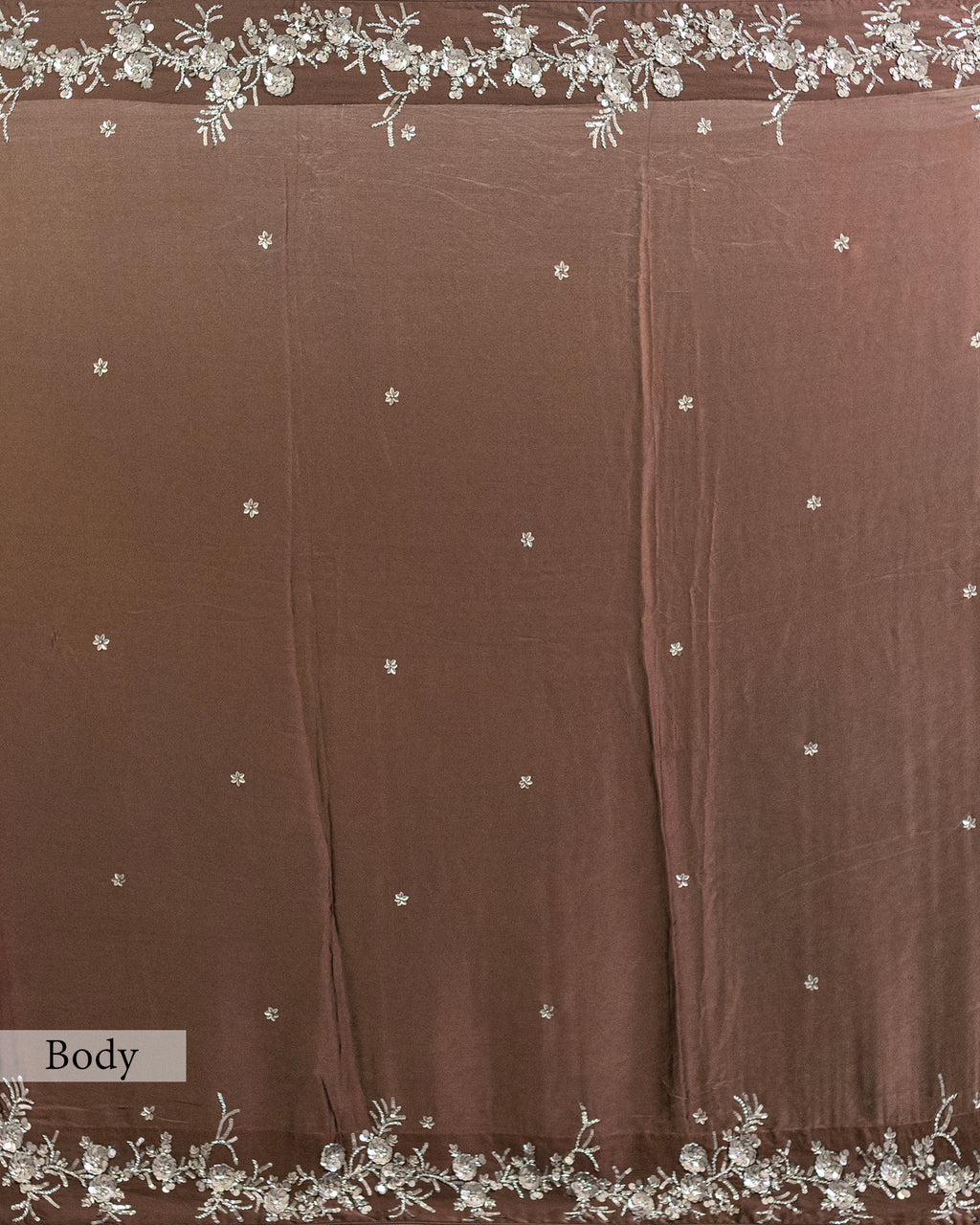 VANDYKE BROWN EMBROIDERED SOFT SILK SAREE