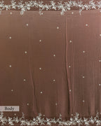 VANDYKE BROWN EMBROIDERED SOFT SILK SAREE