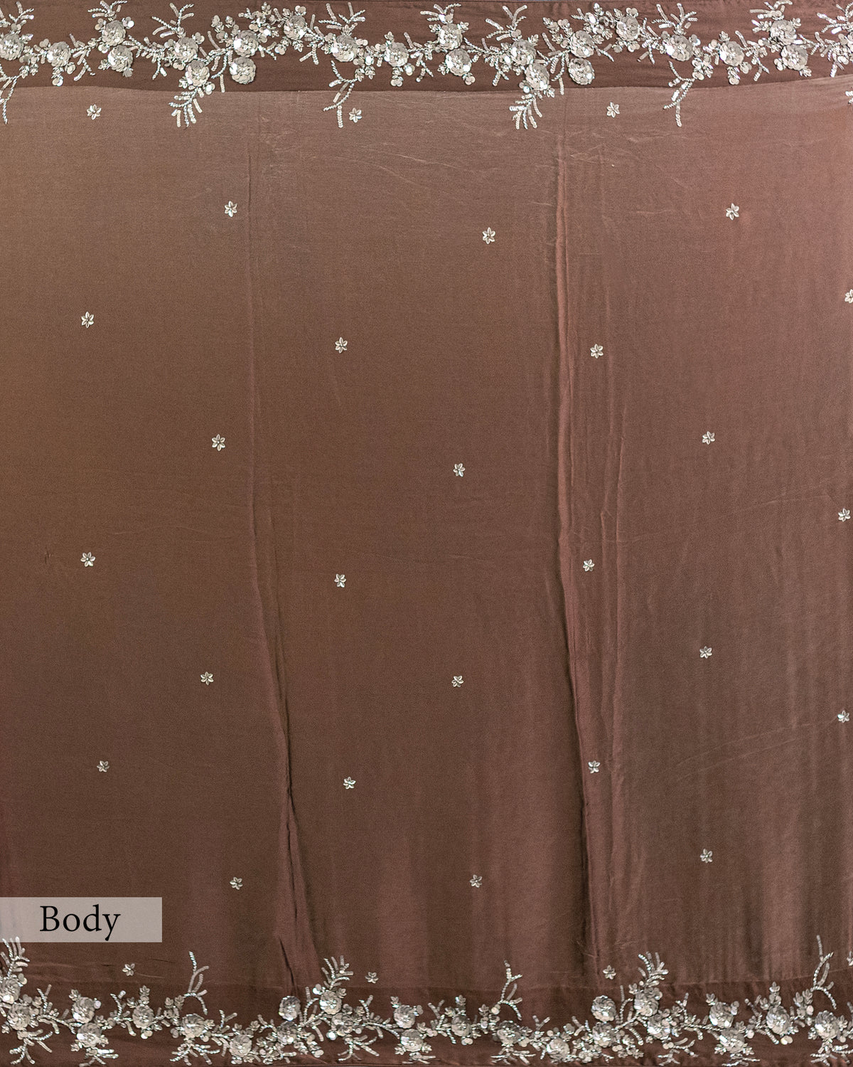 VANDYKE BROWN EMBROIDERED SOFT SILK SAREE