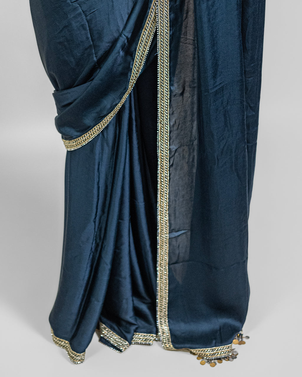 TEAL BLUE EMBROIDERED SOFT SILK SAREE