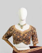BROWN EMBROIDERED SOFT SILK SAREE