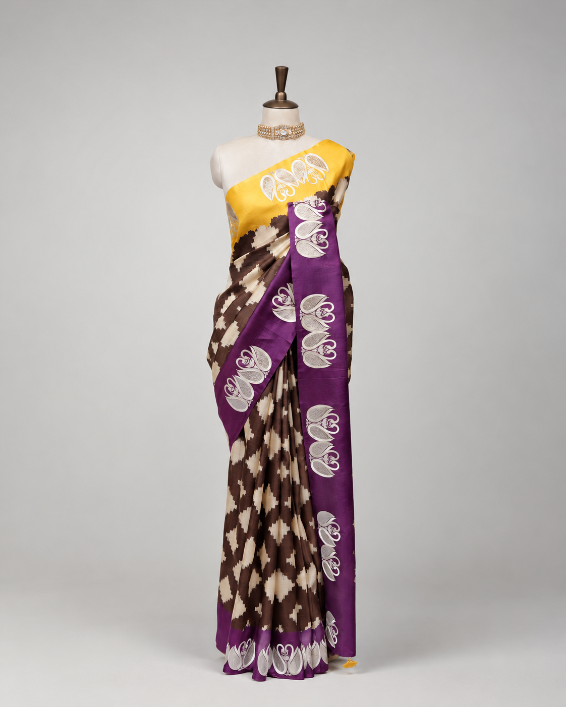 MOCHA BROWN TUSSAR SILK SAREE