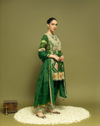 EMERALD GREEN IKAT PATOLA FARSI SET