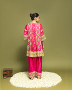 RANI PINK IKAT PATOLA FARSI SET