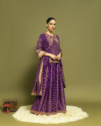 ROYAL PURPLE PEPLUM SHARARA SET
