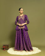 ROYAL PURPLE PEPLUM SHARARA SET