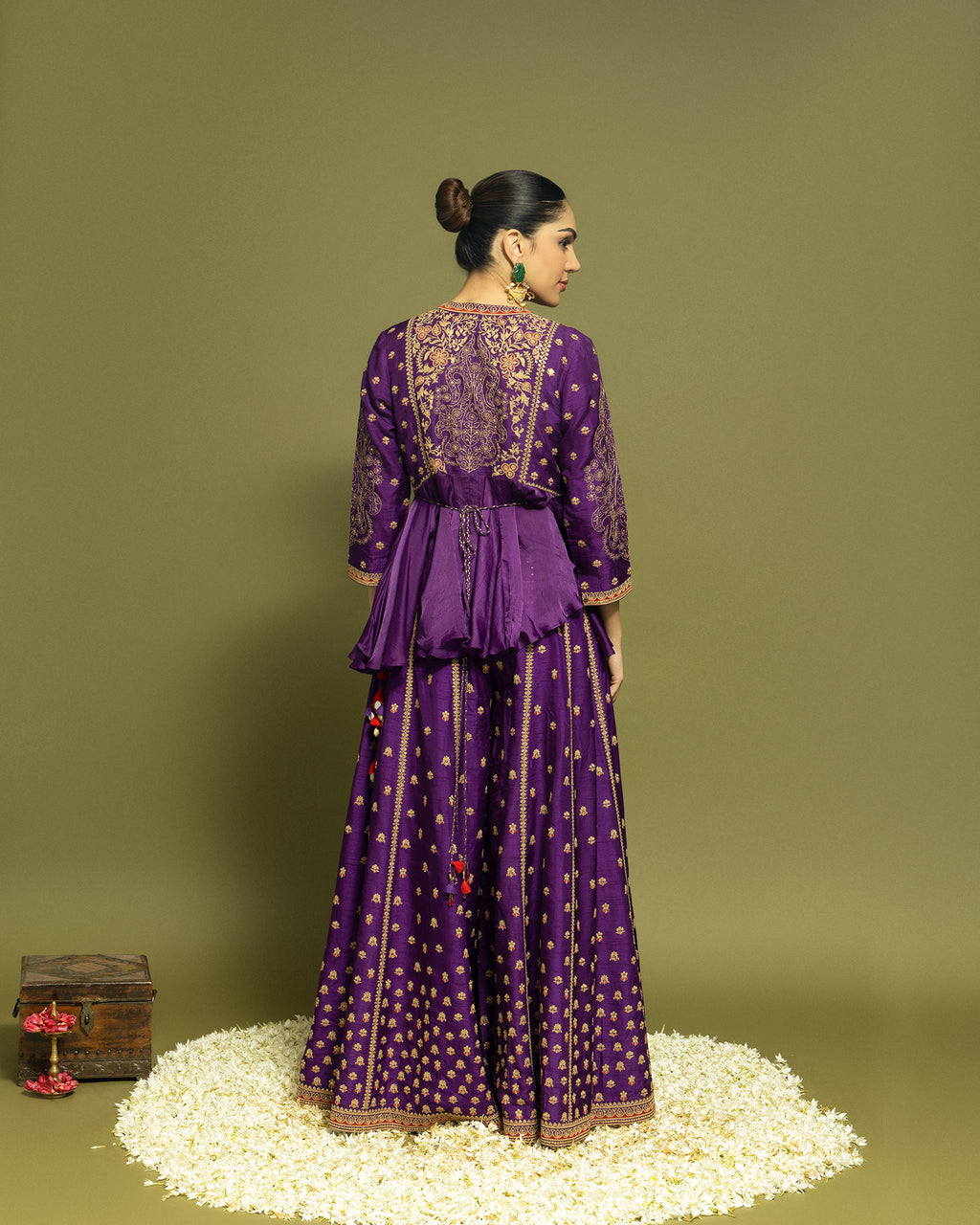 ROYAL PURPLE PEPLUM SHARARA SET