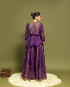 ROYAL PURPLE PEPLUM SHARARA SET