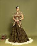 FLORAL EMBROIDERED RUFFLE SKIRT SET