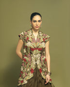 FLORAL EMBROIDERED RUFFLE SKIRT SET