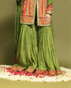 MULTICOLOR APPLIQUE SHARARA SET