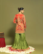 MULTICOLOR APPLIQUE SHARARA SET