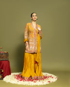 MUSTARD APPLIQUE SHARARA SET