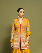 MUSTARD APPLIQUE SHARARA SET