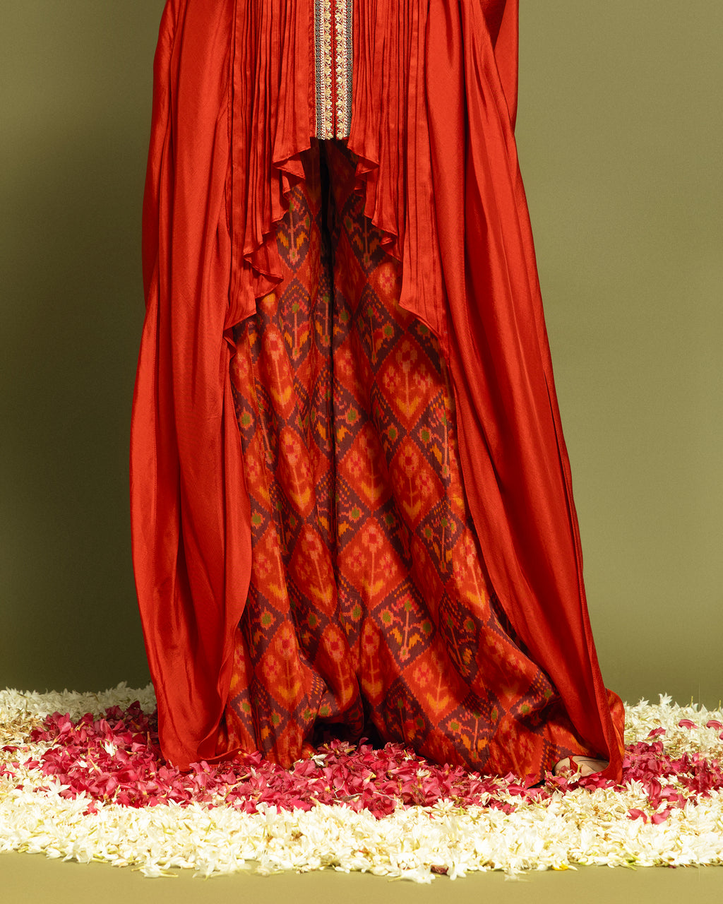 RUST ZARDOZI HIGH LOW PEPLUM ENSEMBLE