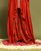 RUST ZARDOZI HIGH LOW PEPLUM ENSEMBLE