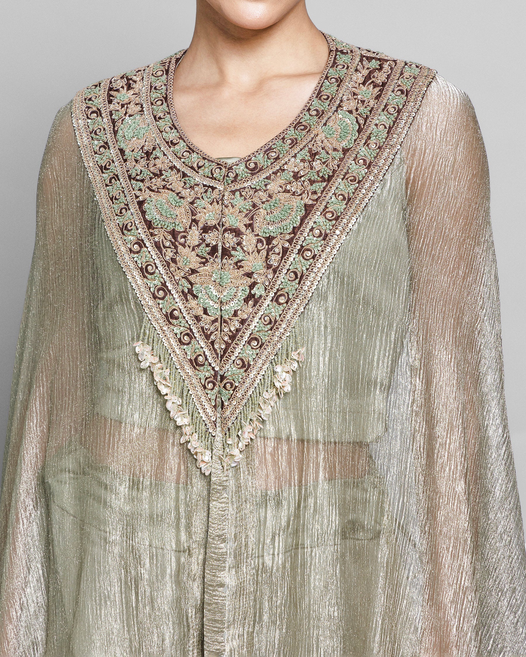 CRUSHED TISSUE CAPE DHOTI SET