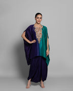 OCEANIC OMBRE SILK KAFTAN SKIRT SET