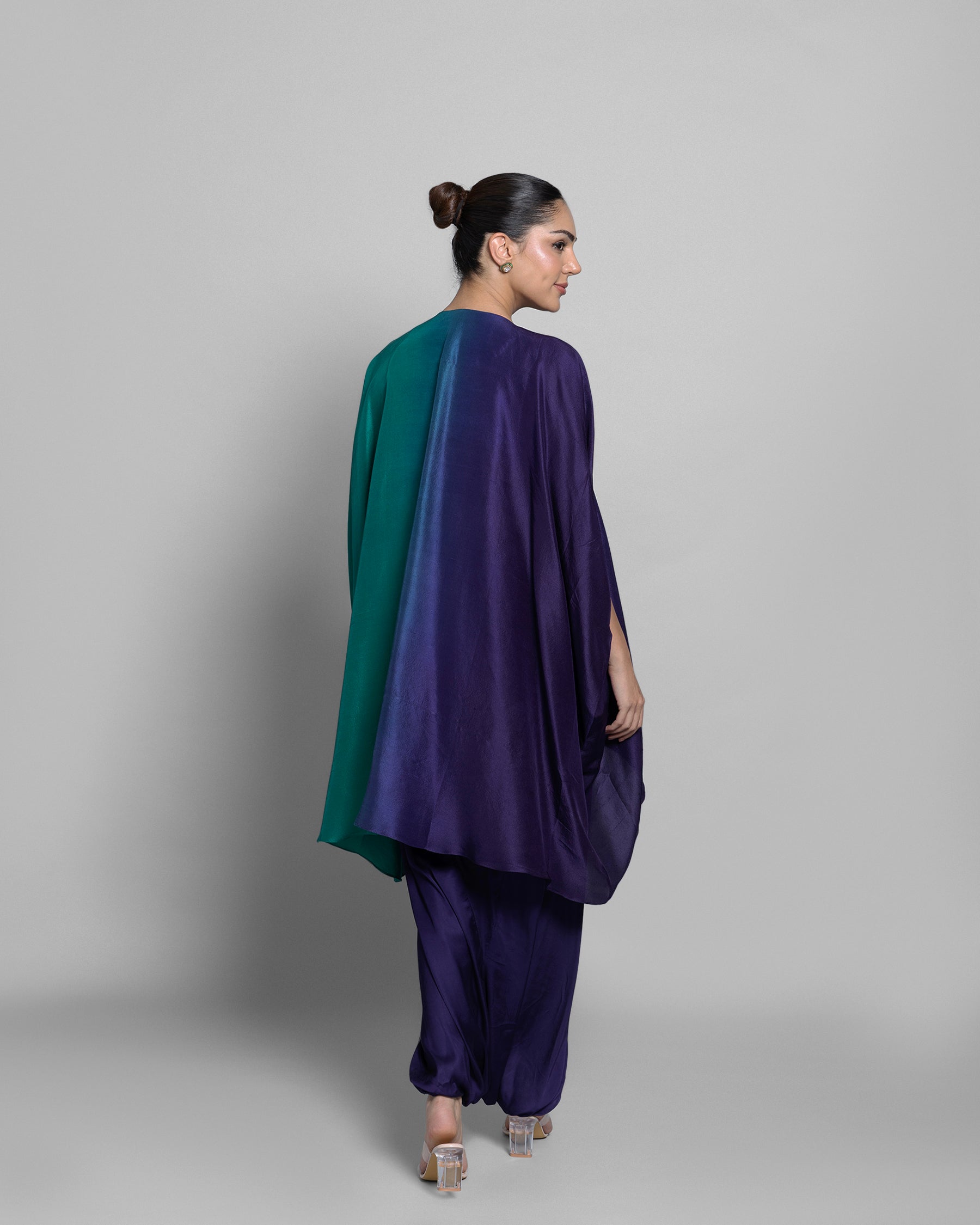 OCEANIC OMBRE SILK KAFTAN SKIRT SET