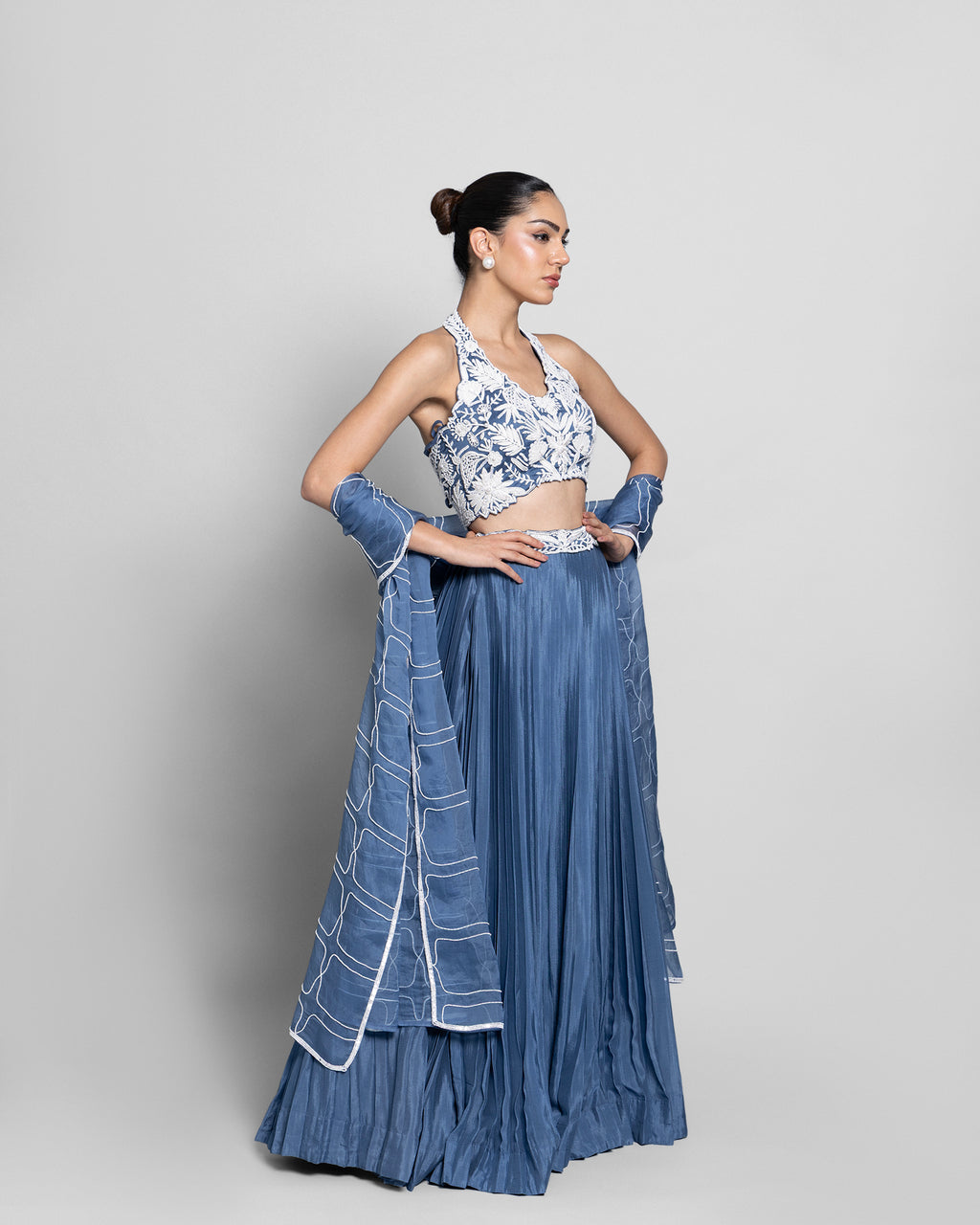 PRUSSIAN BLUE LEHENGA CHOLI SET