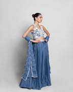 PRUSSIAN BLUE LEHENGA CHOLI SET
