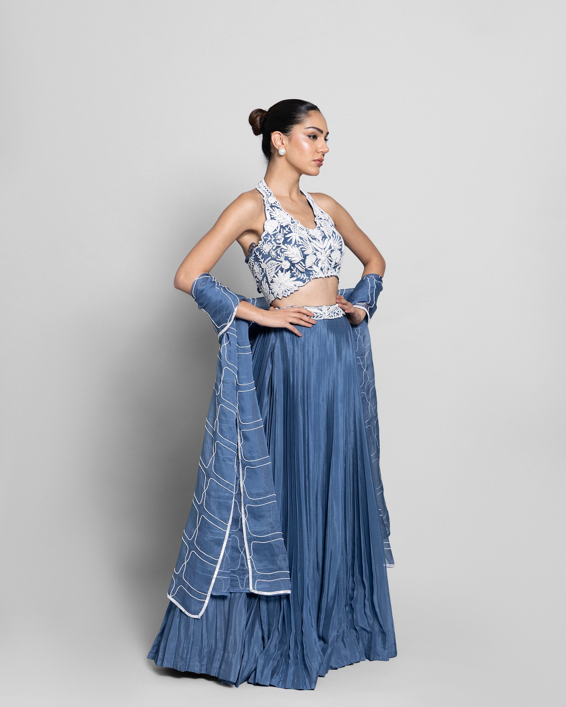 PRUSSIAN BLUE LEHENGA CHOLI SET