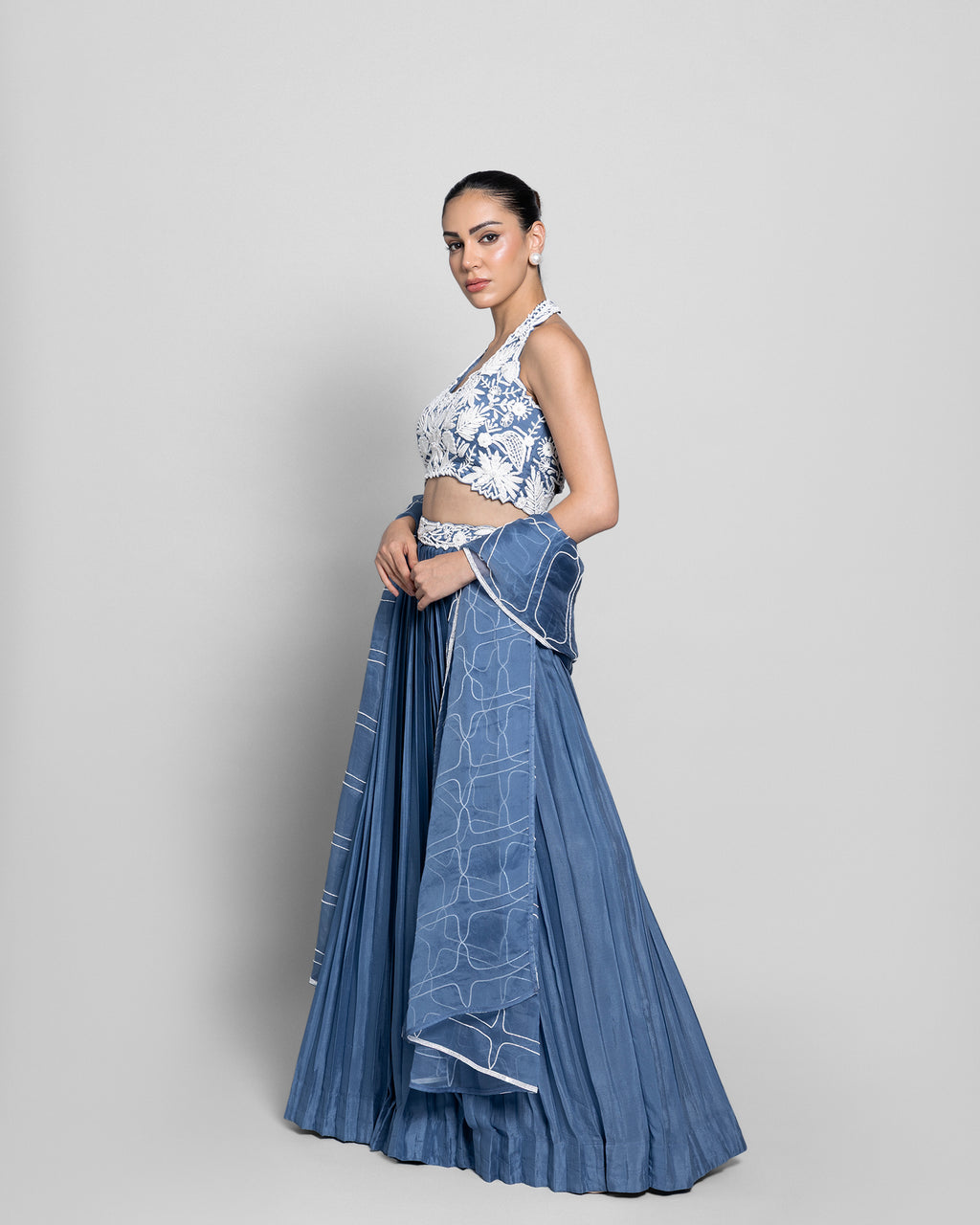 PRUSSIAN BLUE LEHENGA CHOLI SET