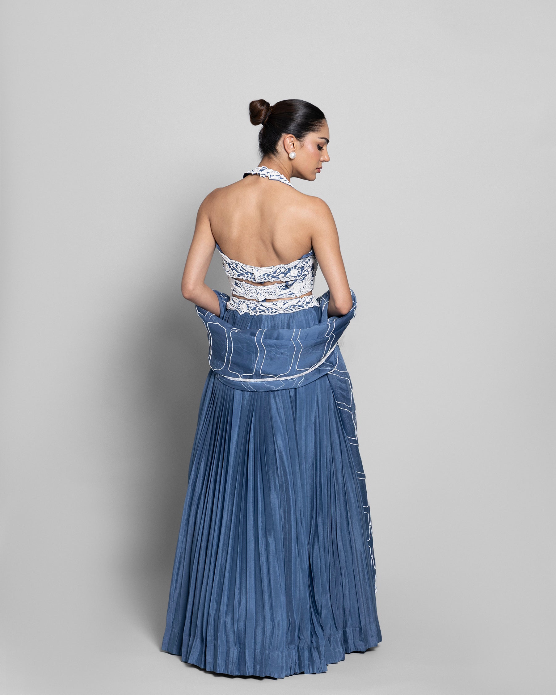 PRUSSIAN BLUE LEHENGA CHOLI SET
