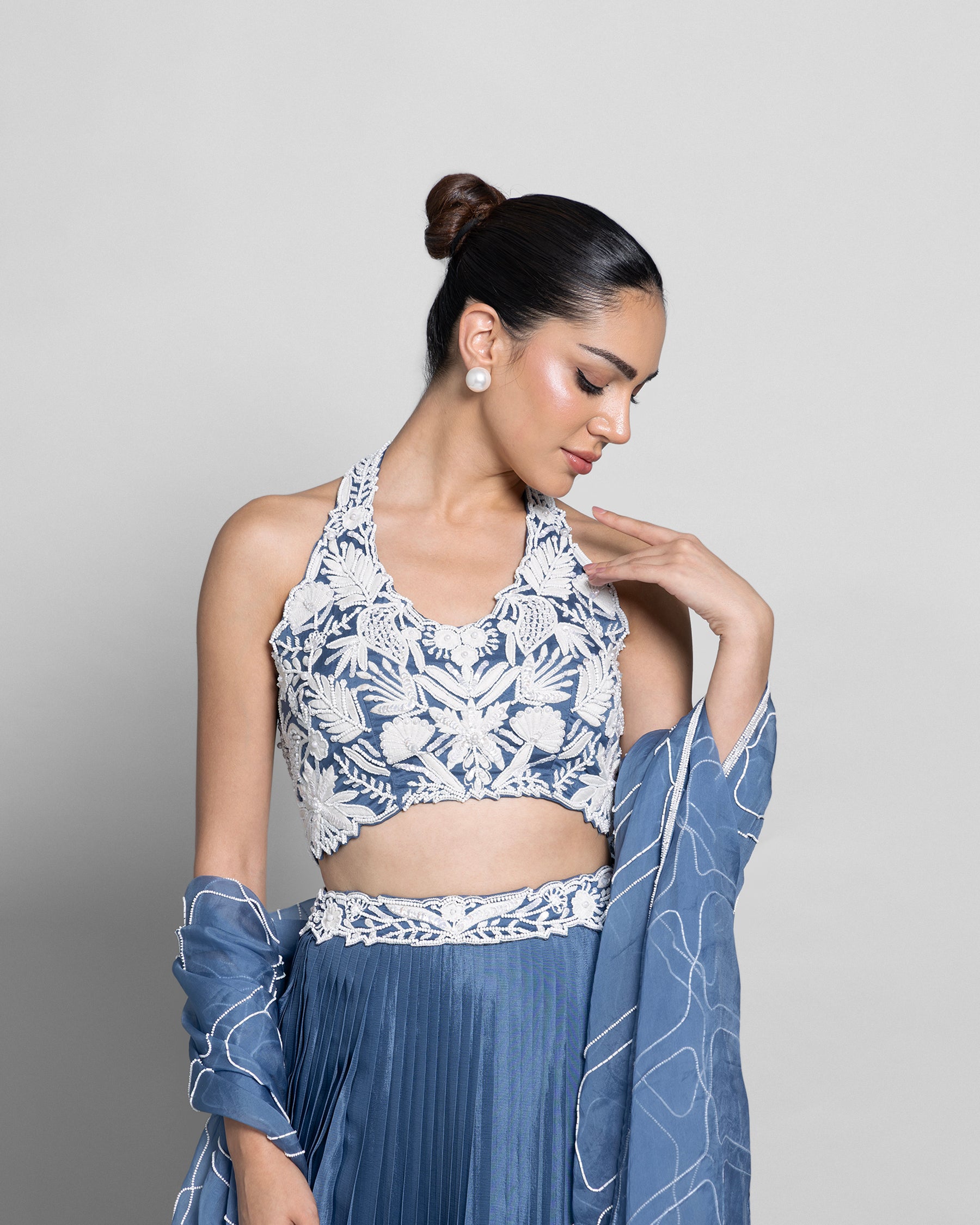 PRUSSIAN BLUE LEHENGA CHOLI SET