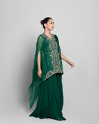 ZARDOZI EMBROIDERED CAPE WITH SKIRT ENSEMBLE