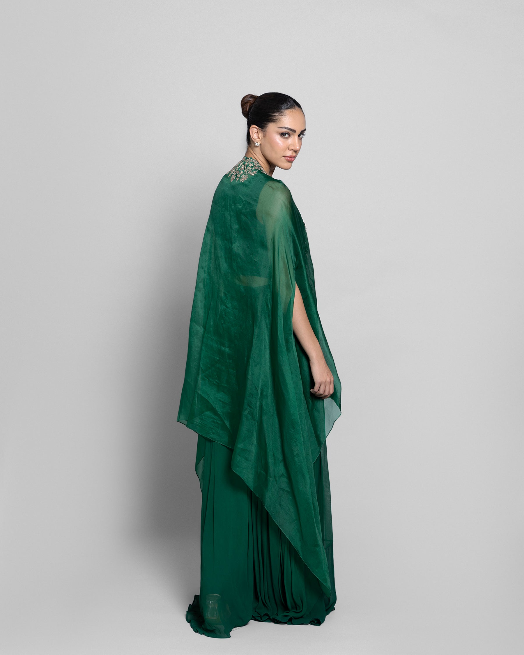ZARDOZI EMBROIDERED CAPE WITH SKIRT ENSEMBLE