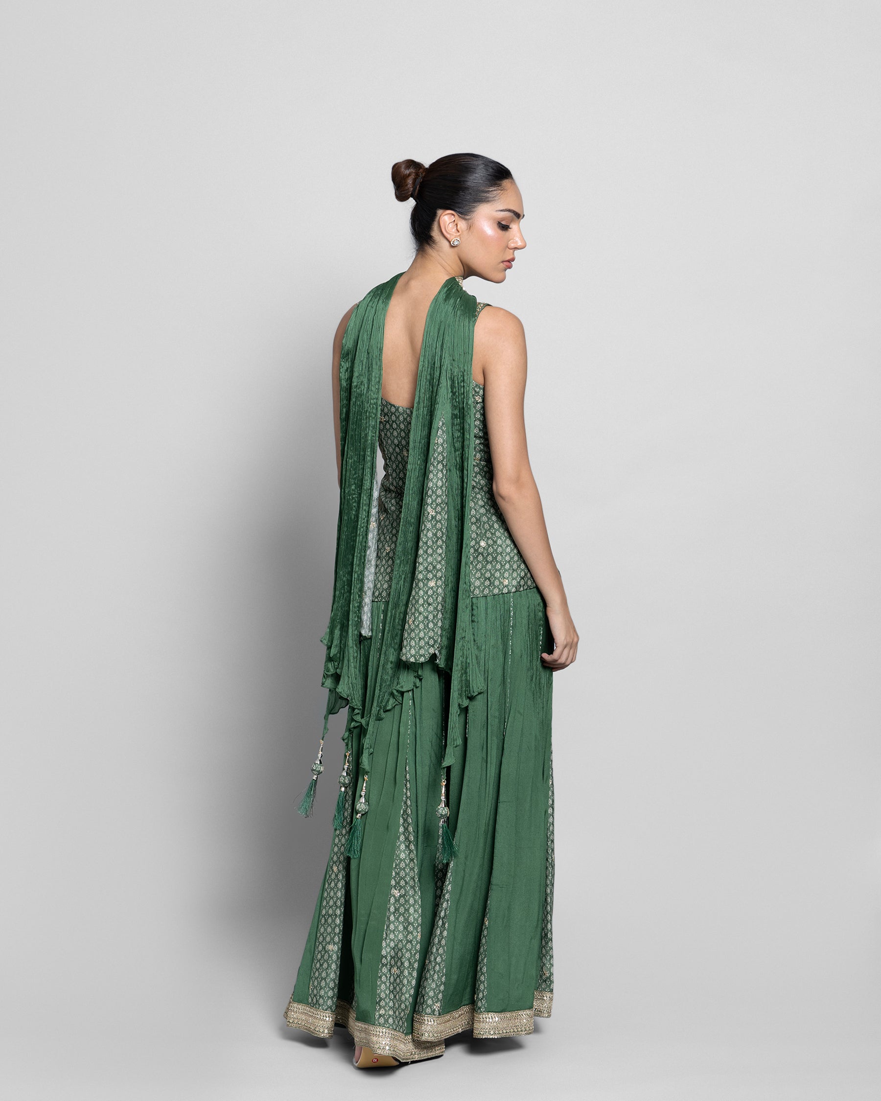 TRADITIONAL BLOCK PRINT PALAZZO SET WITH CHOKER DUPATTA