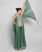 TRADITIONAL BLOCK PRINT PALAZZO SET WITH CHOKER DUPATTA