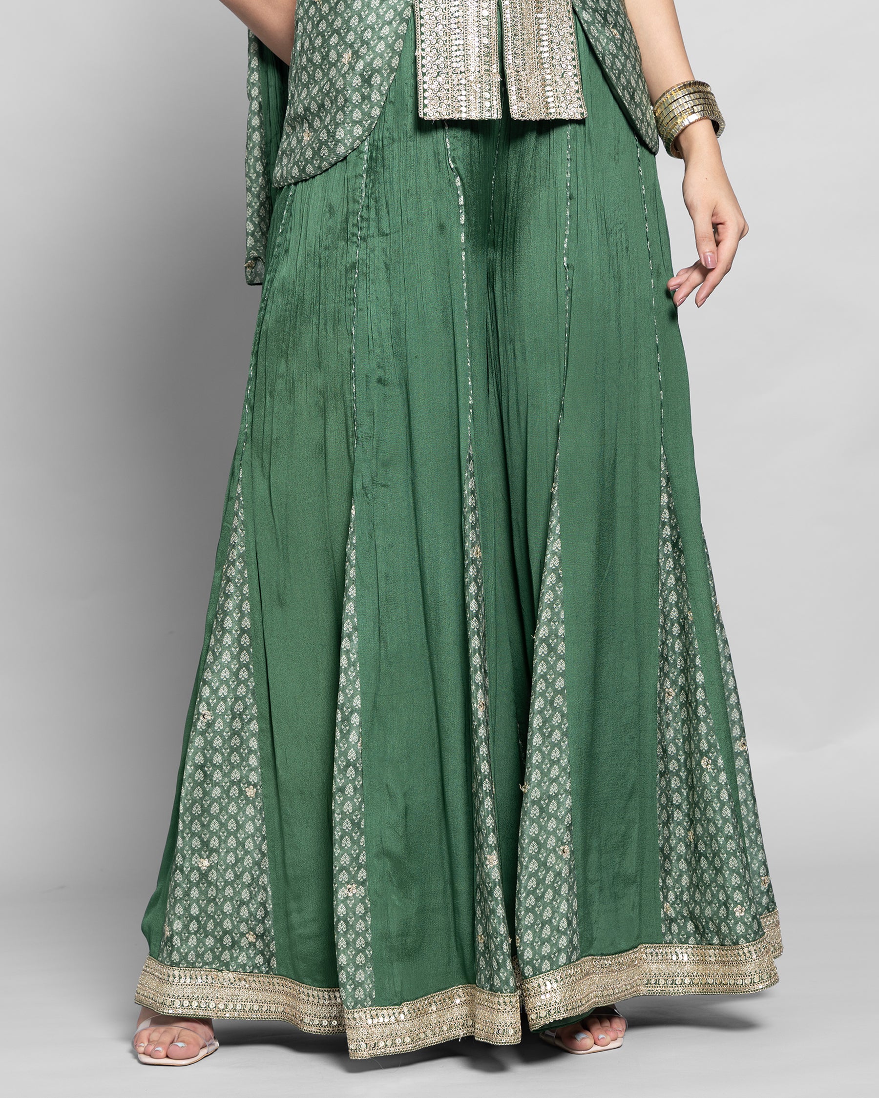 TRADITIONAL BLOCK PRINT PALAZZO SET WITH CHOKER DUPATTA