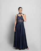 ROYAL BLUE CORSET TOP PALAZZO ENSEMBLE