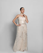 WARM IVORY CORSET TOP WITH PALAZZO