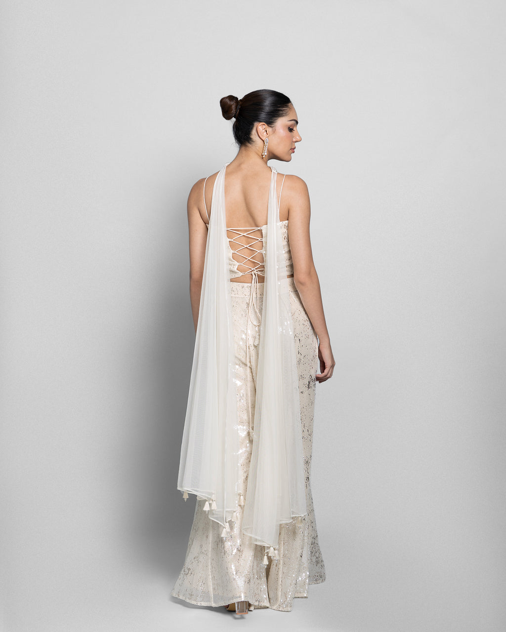 WARM IVORY CORSET TOP WITH PALAZZO