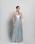 JADE BLUE CORSET TOP WITH PALAZZO