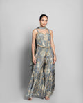 STONE BLUE TISSUE CORSET TOP WITH PALAZZO