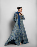 PRINTED SILK ASSYMETRIC ANARKALI SET