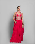 RUBY RED CROP-TOP PALAZZO ENSEMBLE