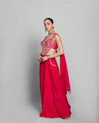 RUBY RED CROP-TOP PALAZZO ENSEMBLE